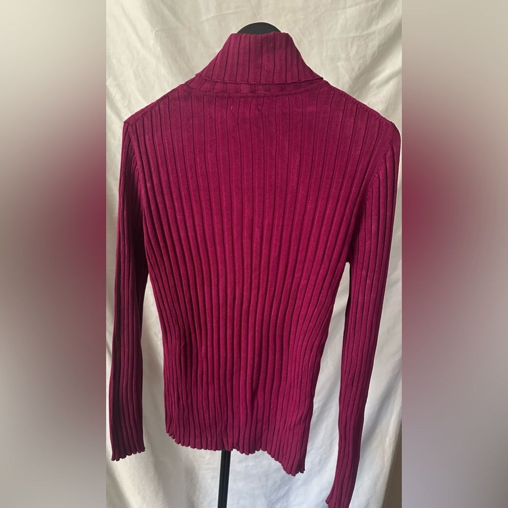 George Dark Raspberry Ribbed Top - Picture 2 of 3